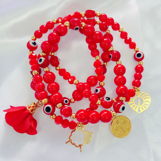 Pulsera elástica roja